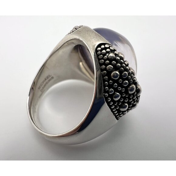 Michael Dawkins Sterling Starry Night Oval Doublet MOP & Amethyst Crystal Ring 8 - Picture 10 of 13